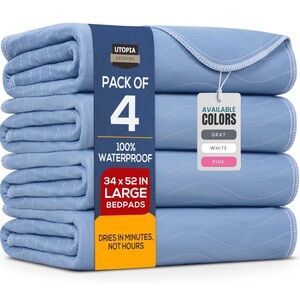 Blue Bed Pads - Pack of 4 washable underpads